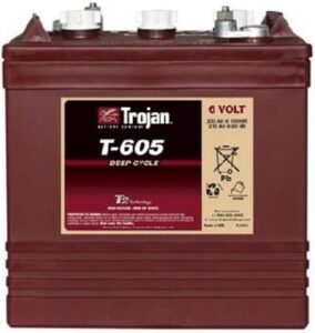 1. Trojan T-605 6V Deep Cycle Golf Cart Battery